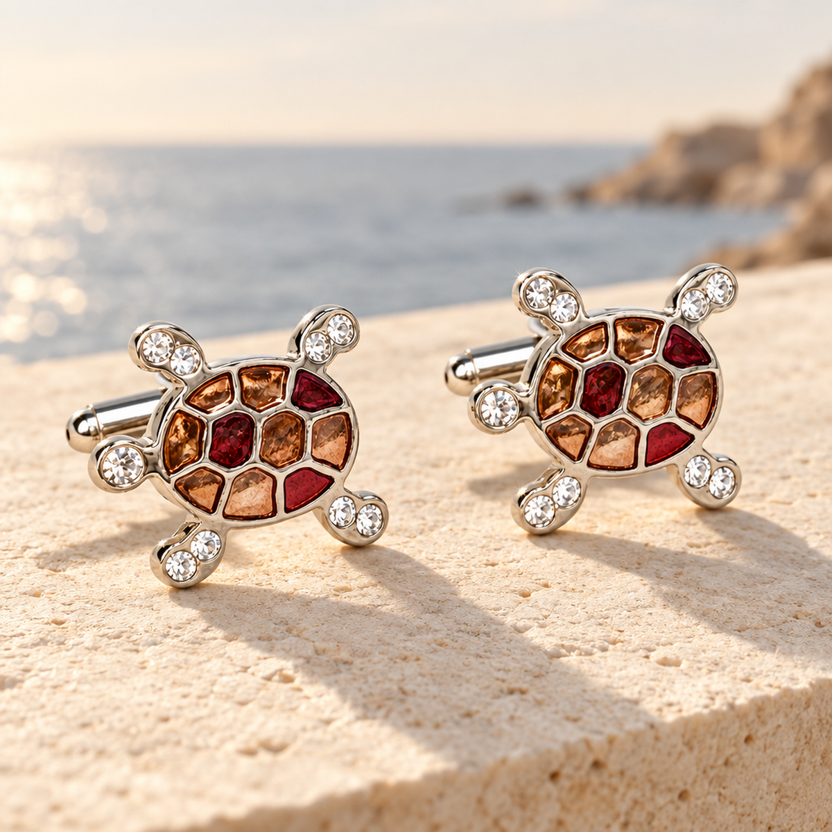 MarZthomson  Orange and Red Turtle Cufflink (Online Exclusive)