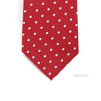 Red Necktie with White Dots Orobianco L'unique