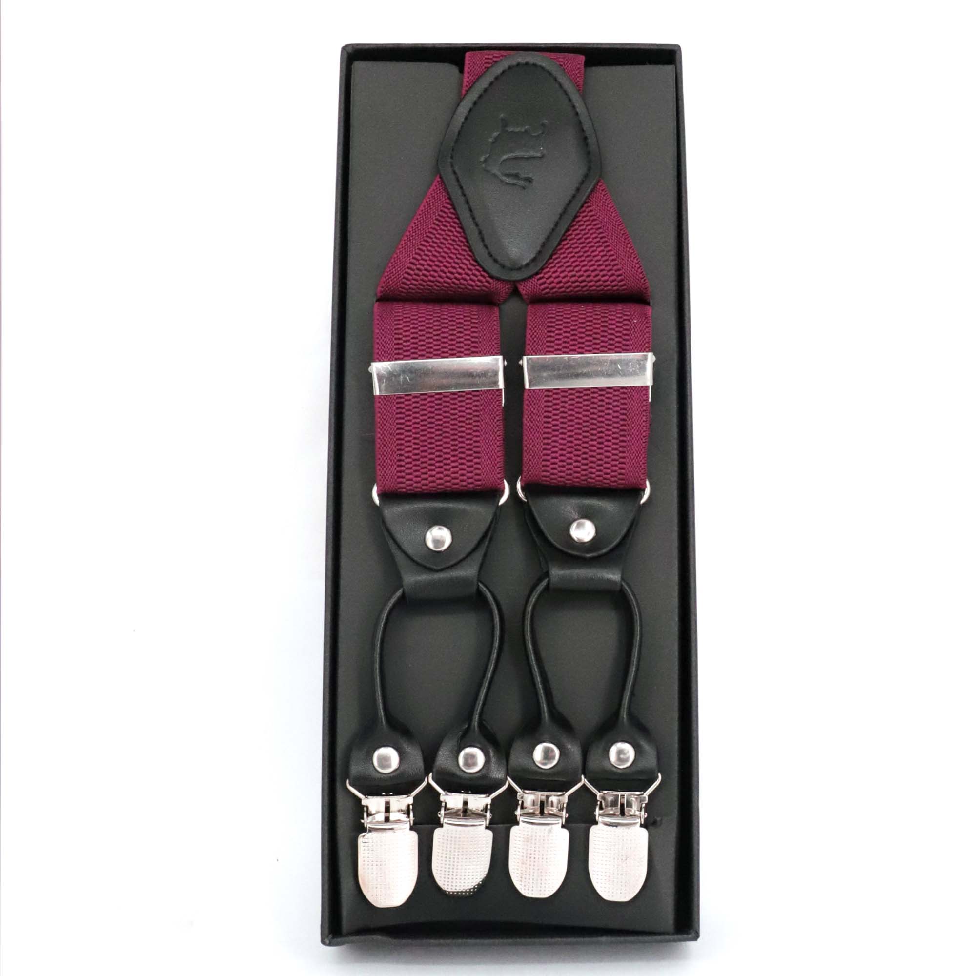 Orobianco L‚Äôunique Maroon knitted Stripe Suspender