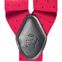 Orobianco L‚Äôunique Red with Black Dots Suspender
