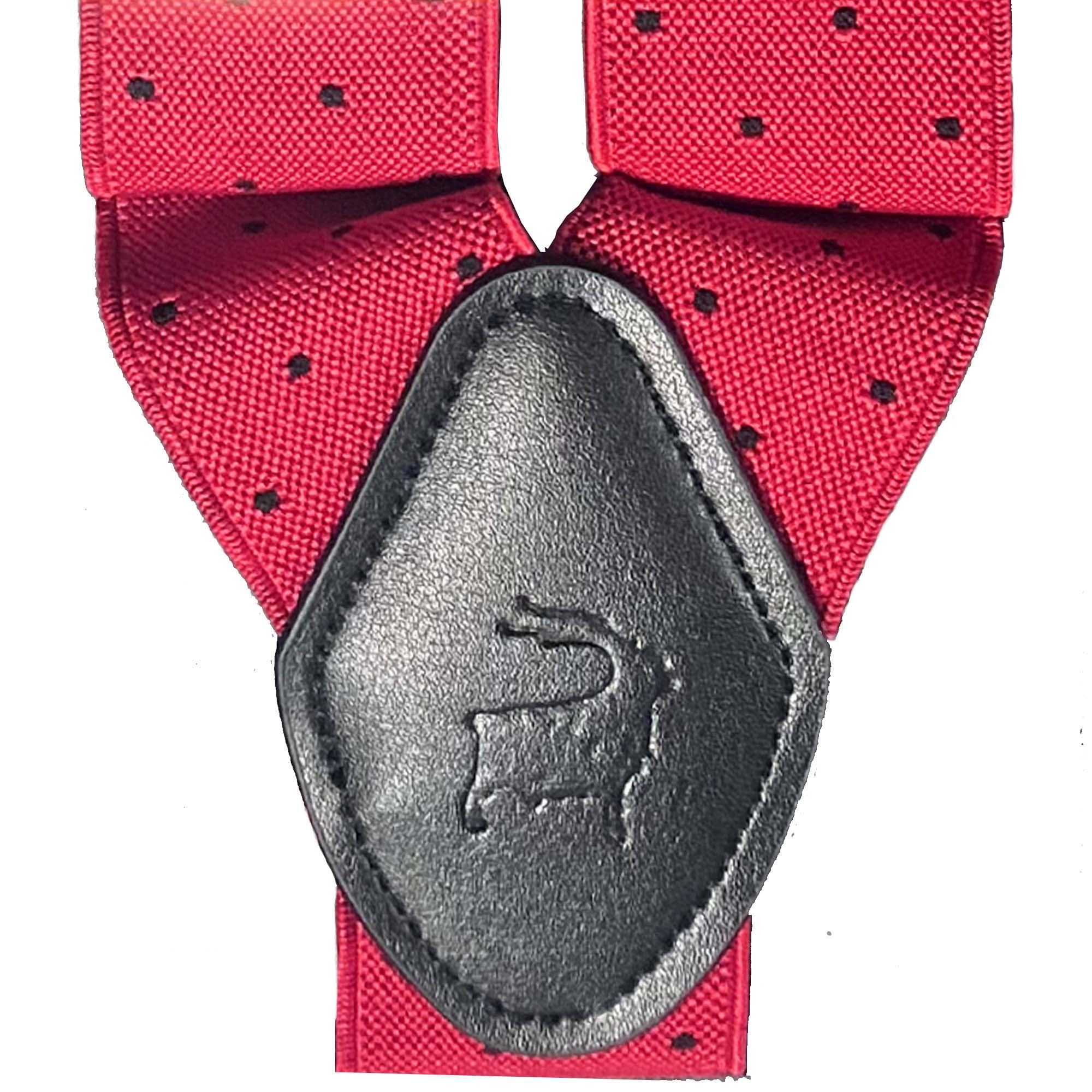 Orobianco L‚Äôunique Red with Black Dots Suspender