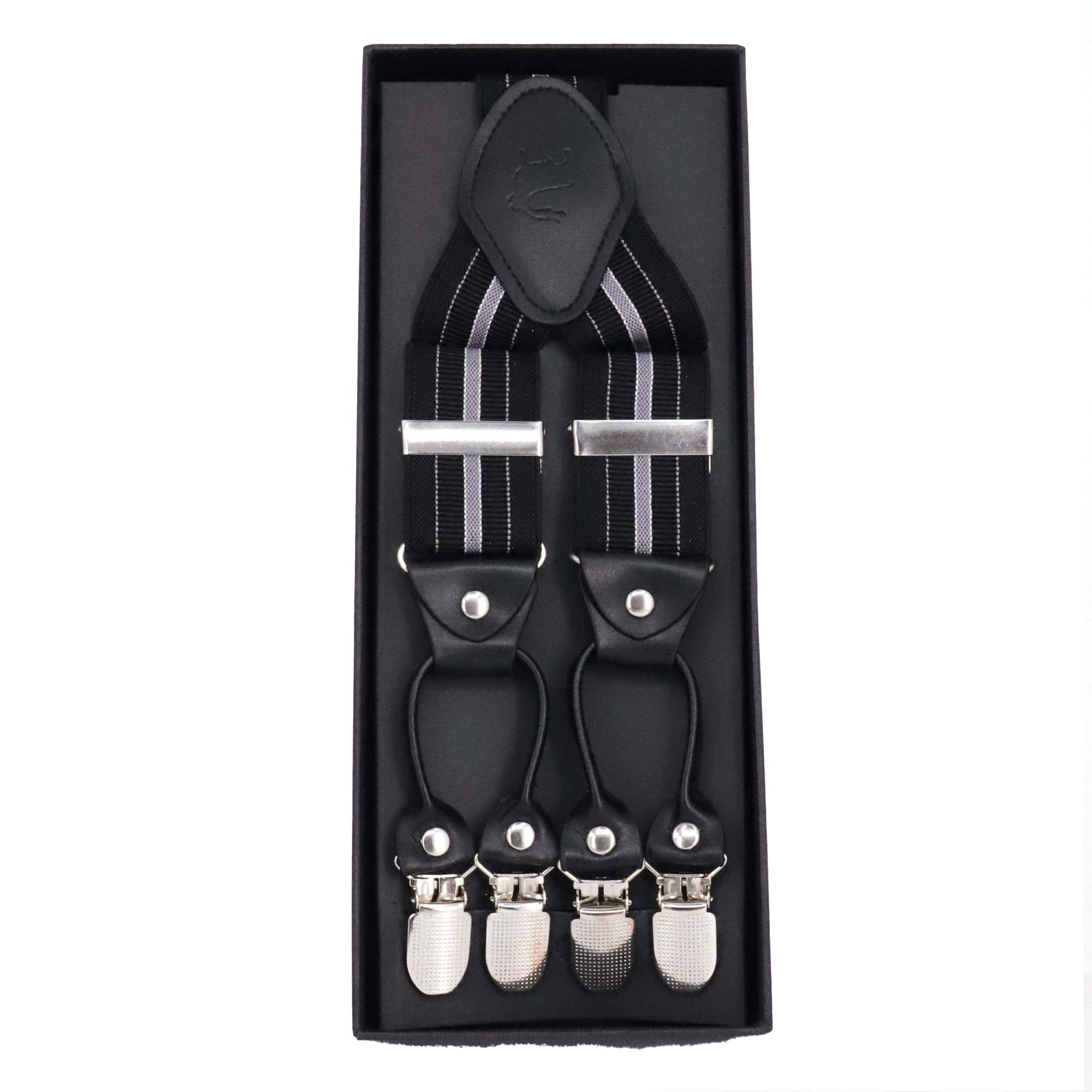 Orobianco L‚Äôunique Black White stripe Suspender