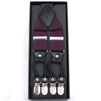 Orobianco L‚Äôunique Dark Purple Horizontal Strip Suspender