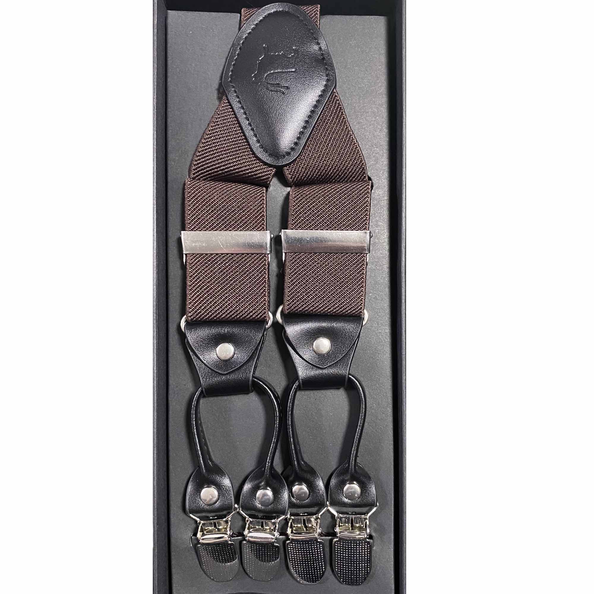Orobianco L‚Äôunique Solid stripe Brown Suspender