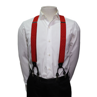 Orobianco Suspender RED with Black Dot Clip Front