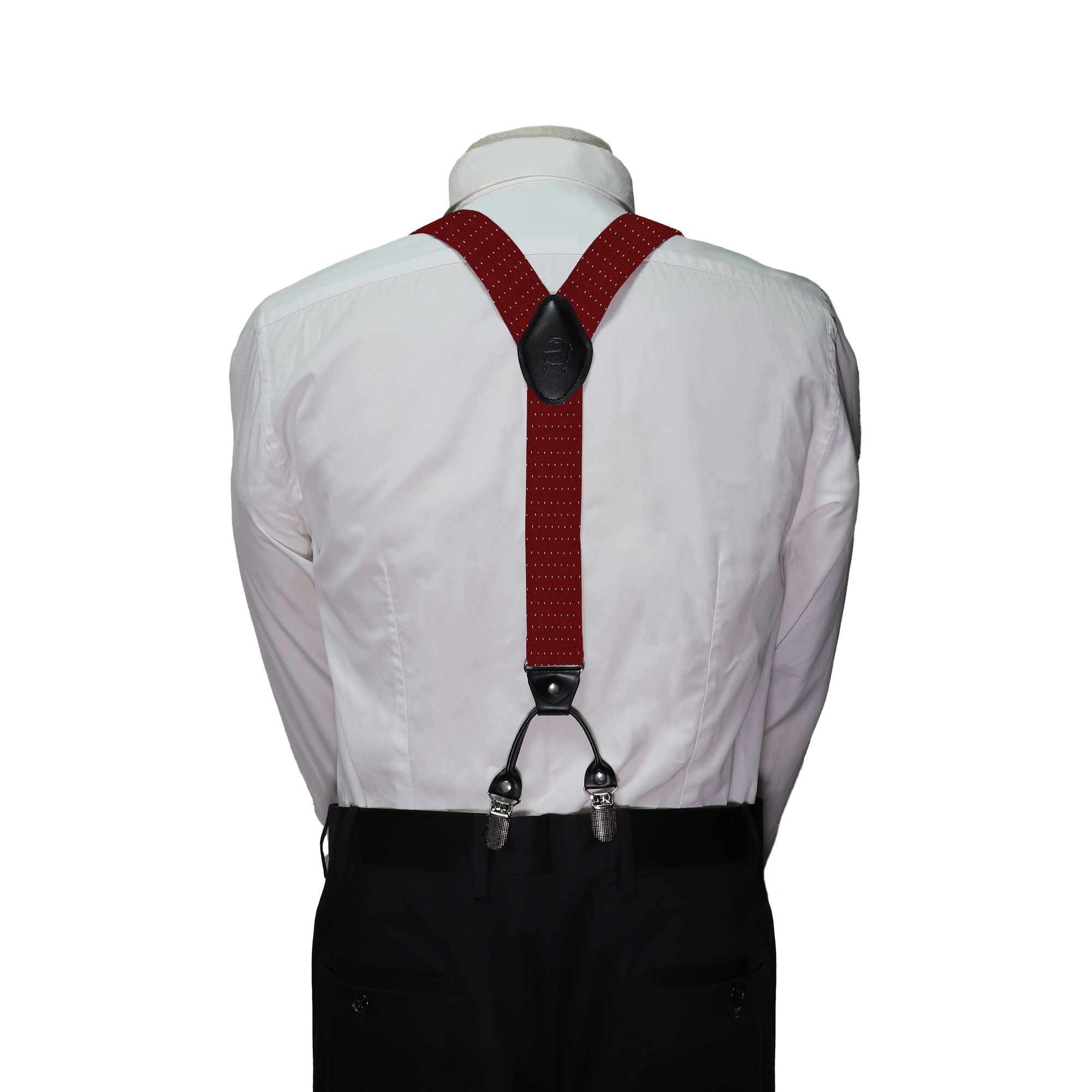 Orobianco Suspender RED with White Dot Clip Front