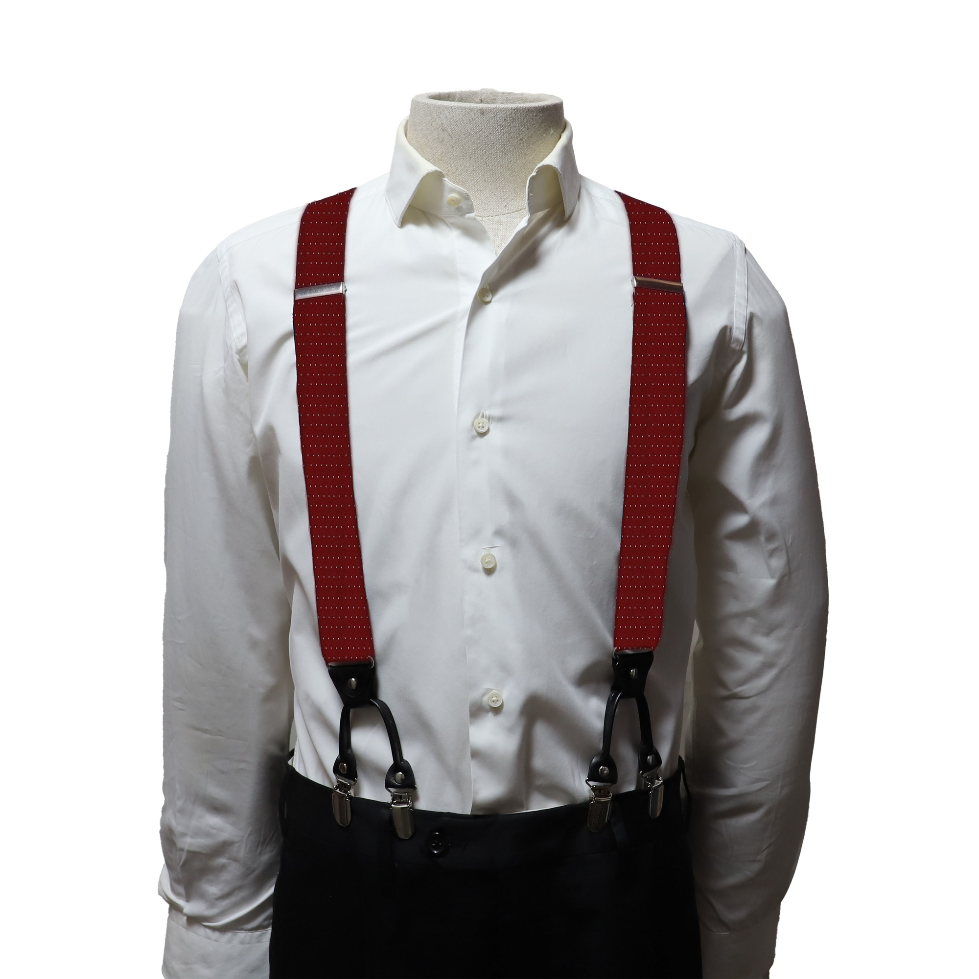 Orobianco Suspender RED with White Dot Clip Front
