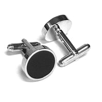 Round enamal Black Cufflinks