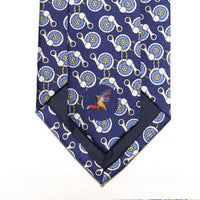 MonsterTie Printed Ring Rope Round Navy Necktie