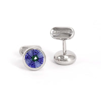 Designer cufflinks featuring unique Murano glass design with colorful Millefiori pattern by MonsterTie.