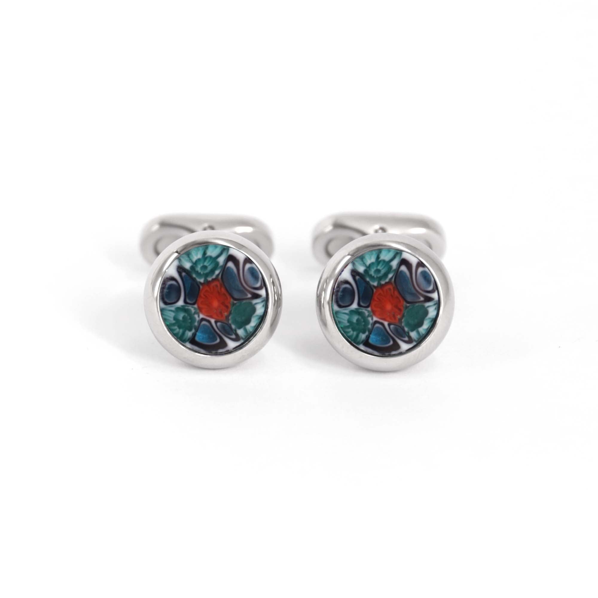 MonsterTie TORCELLO  -- FLORA B Murano Glass Cufflinks