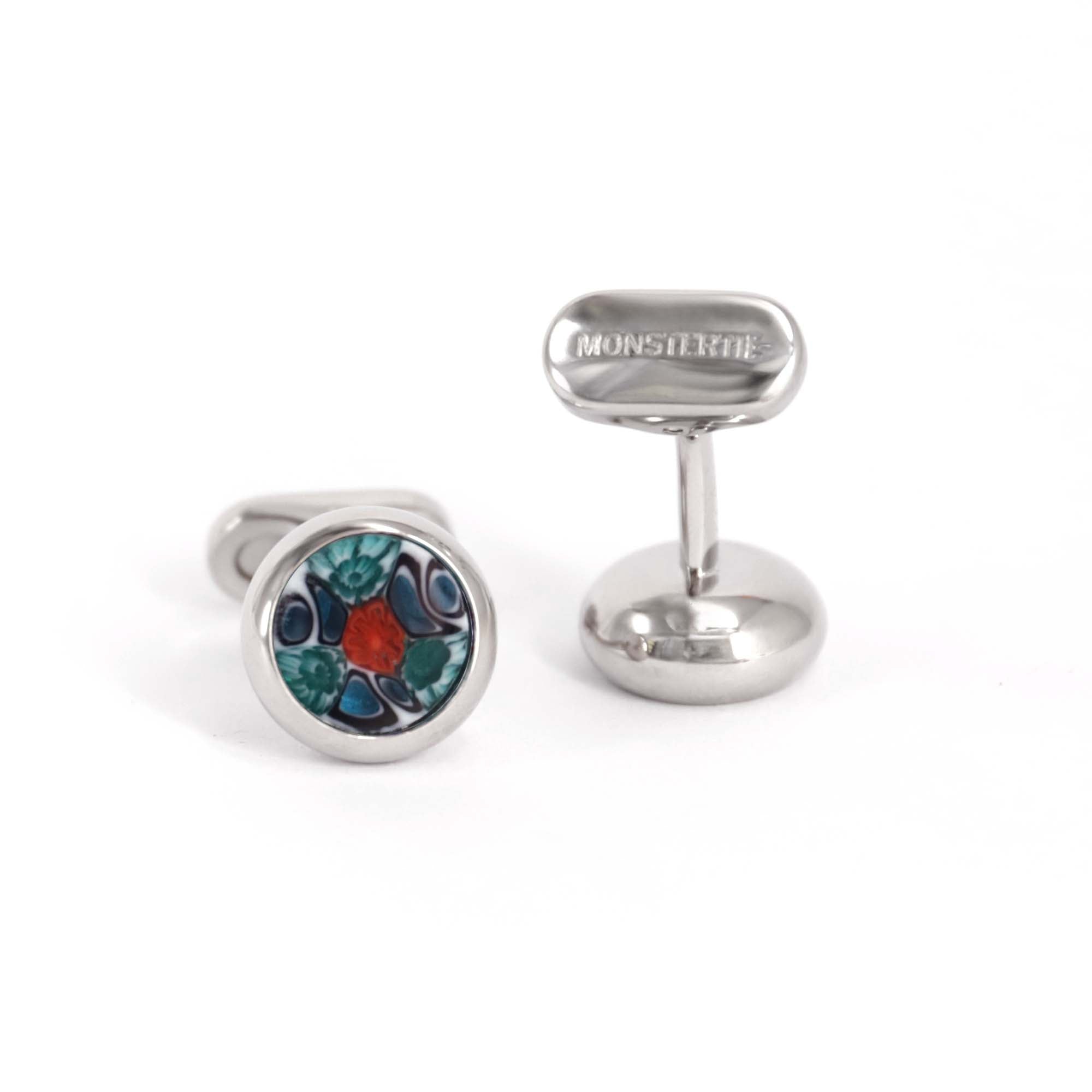 MonsterTie TORCELLO  -- FLORA B Murano Glass Cufflinks