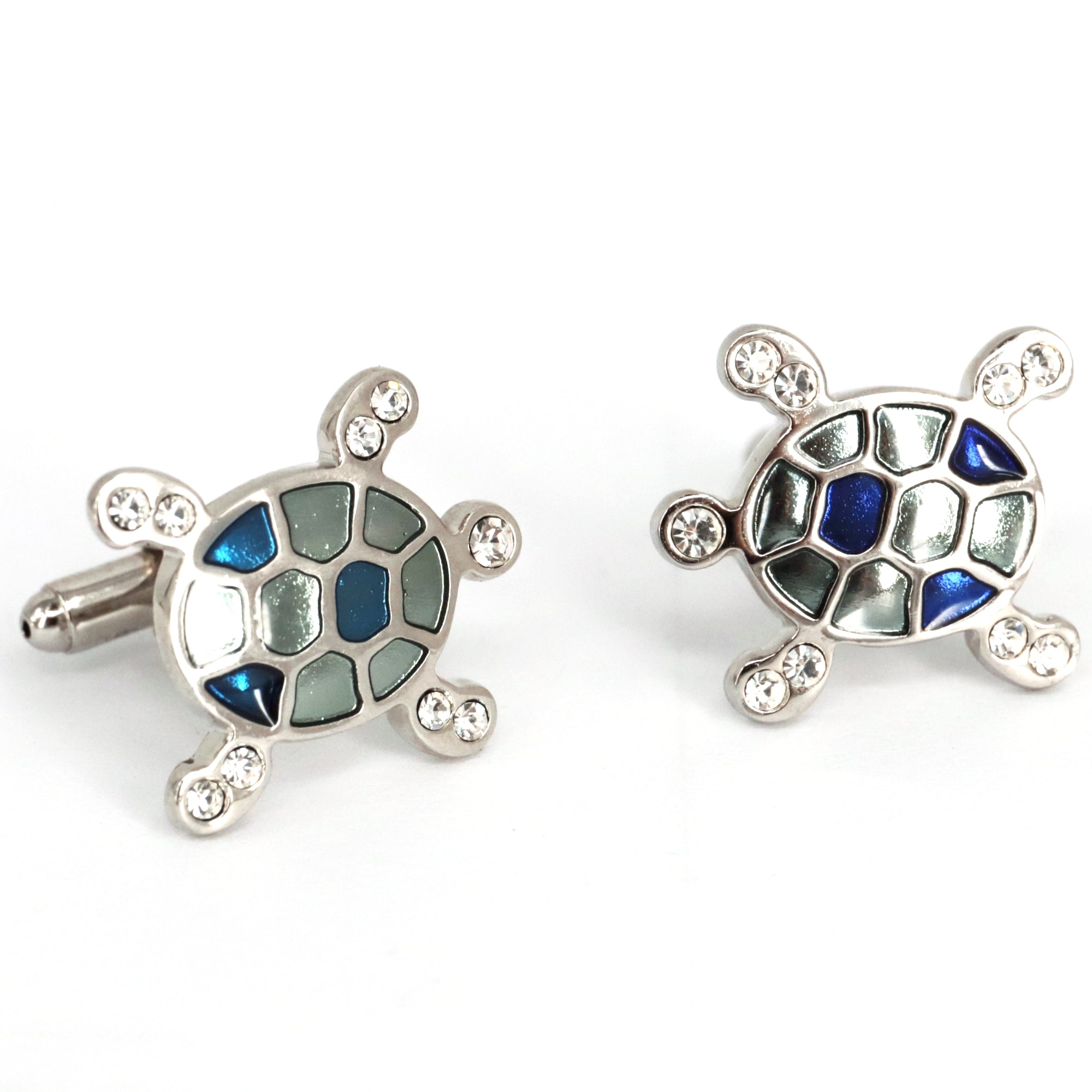 MarZthomson  Blue and Silver Turtle Cufflink (Online Exclusive)