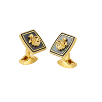 Premium cufflinks inspired by Vanda Miss Joaquim showcasing elegant design and vibrant colors.