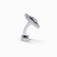 Vanda Miss Joaquim Silver cufflinks showcasing a unique design with intricate details and a polished finish.