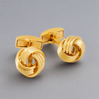 Wire Knot Yellow Gold-tone Cufflinks