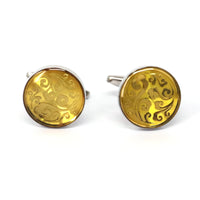 MarZthomson Yellow Flower Round Cufflinks (Online Exclusive)