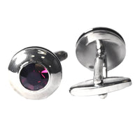 Elegant Silver & Amethyst Cufflinks