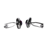 Elegant Silver & Amethyst Cufflinks