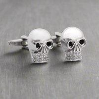 Silver Skull with Crystal Eyes Cufflinks