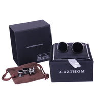 Men's Tuxedo Cufflinks and Studs - Black Onyx with Silver