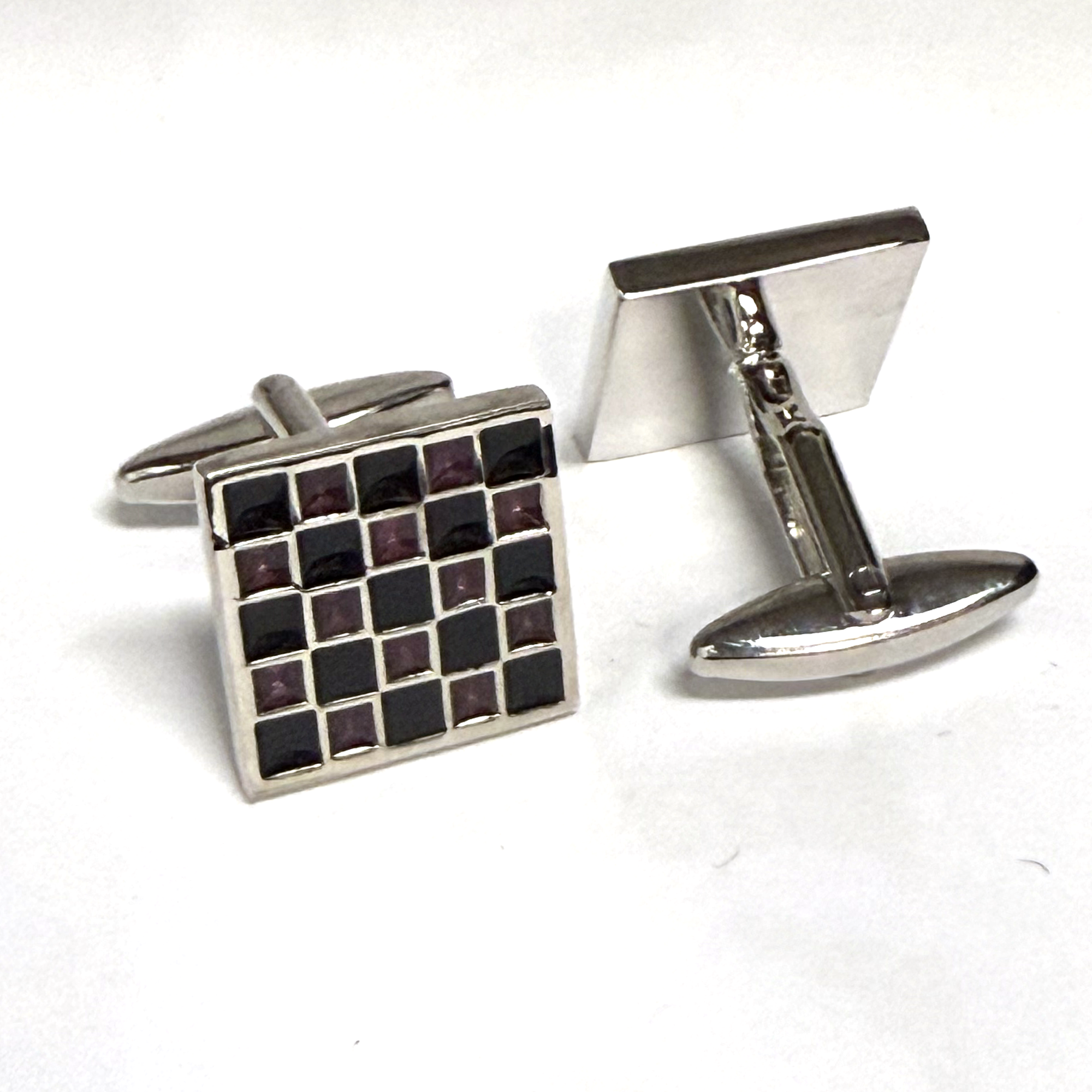 Luxury sqare checkerboard cufflinks