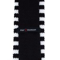 6.5cm Knitted Ties with Black and White Stripes-Cufflinks.com.sg | Neckties.com.sg