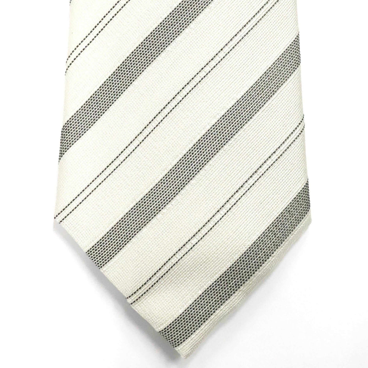 8cm Woven Striped Necktie in Whitesmoke White-Cufflinks.com.sg | Neckties.com.sg