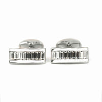 9 Clear Crystal Rectangle Cufflinks-Cufflinks.com.sg
