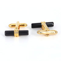 MarZthomson Black Cylinder Cufflinks with Gold (Online Exclusive)