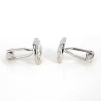 White Oval Crystal Cufflinks