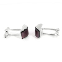Dark Purple Spherical wedgefiber ( D-Shape) Fiber Optic Cufflinks (Online Exclusive)