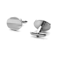 Silver Oval  With Central Curve Cufflinks