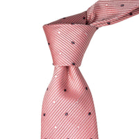 8cm White and Brown Micro-Dots Pattern Silk Tie in Pink-Cufflinks.com.sg | Neckties.com.sg