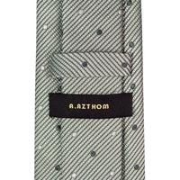 8cm White and Green Micro-Dots Pattern Silk Tie-Cufflinks.com.sg | Neckties.com.sg