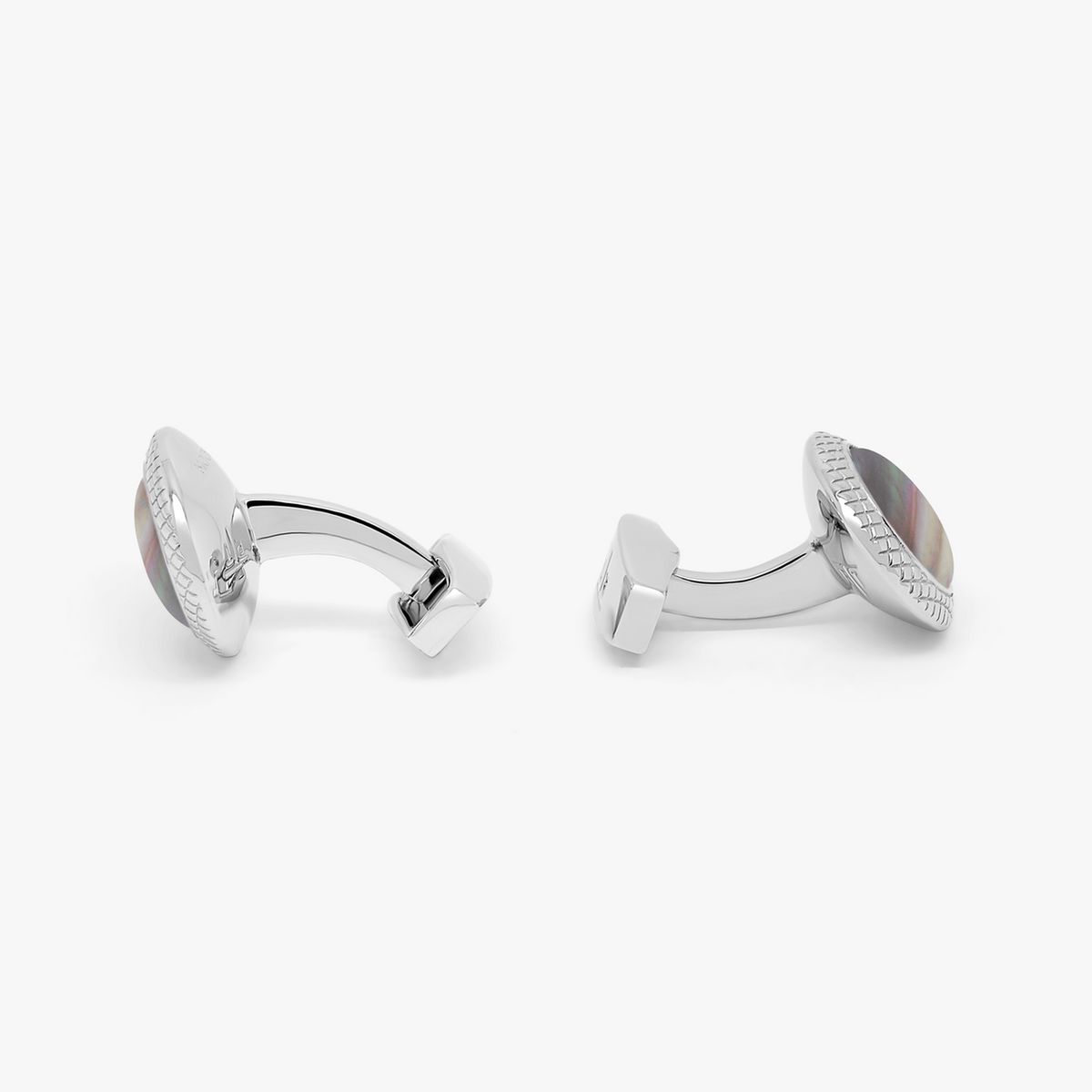 Black Mother of Pearl Moonlight Bullseye Stud Set-Lapel Pin-Tateossian-Cufflinks.com.sg