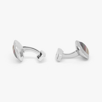 Black Mother of Pearl Moonlight Bullseye Stud Set-Lapel Pin-Tateossian-Cufflinks.com.sg