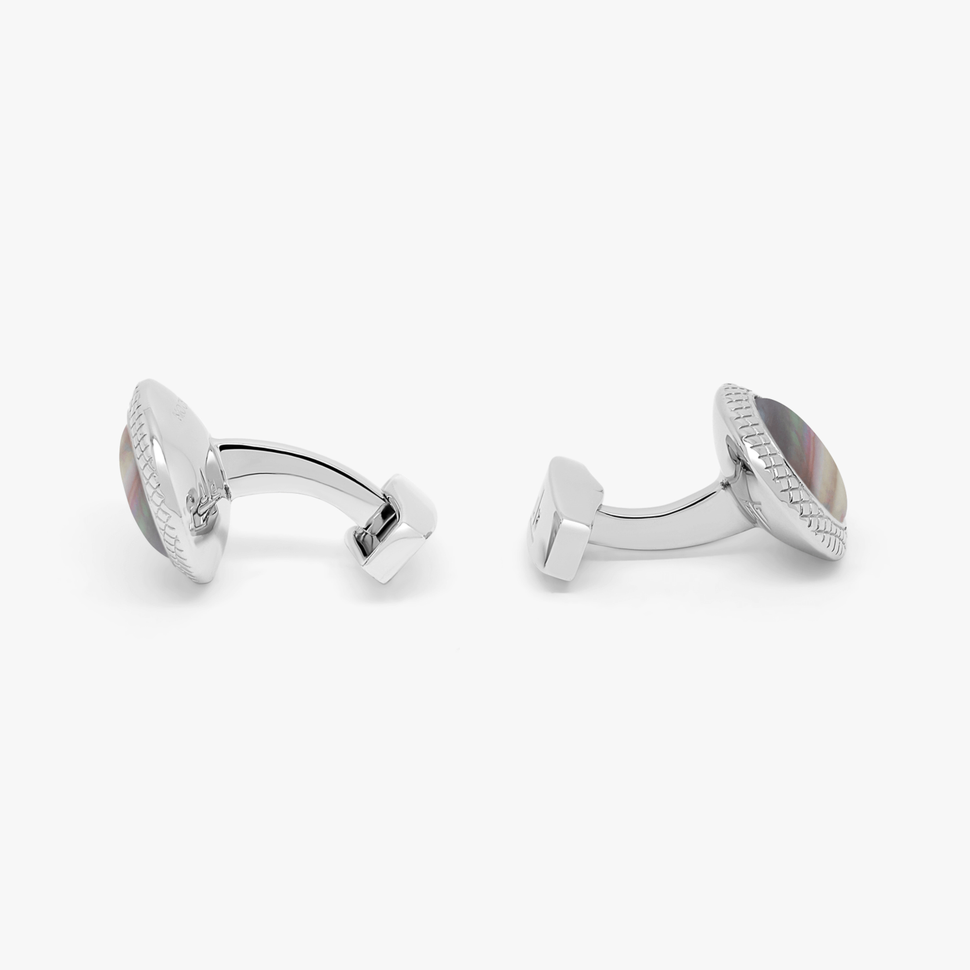 Black Mother of Pearl Moonlight Bullseye Stud Set-Lapel Pin-Tateossian-Cufflinks.com.sg
