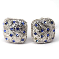 Blue Strawberry Cufflinks in Silver-Cufflinks.com.sg