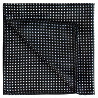 Bow Tie shaped Lapel Pin and Pocket Square Set in Black with White Polka Dot-Cufflinks.com.sg | Neckties.com.sg