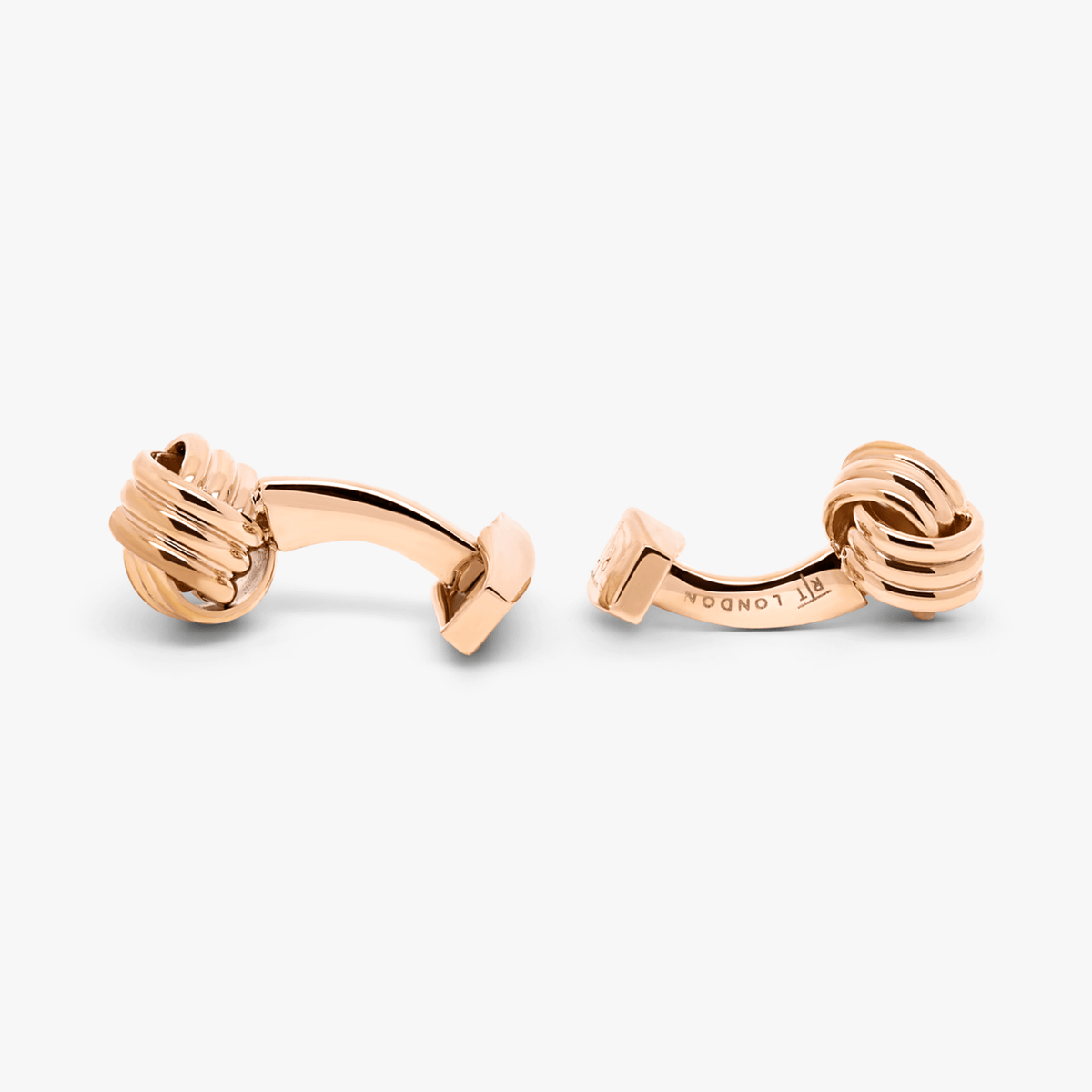 Cable Knot cufflinks in rose gold plated stainless steel-Cufflinks.com.sg