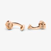 Cable Knot cufflinks in rose gold plated stainless steel-Cufflinks.com.sg
