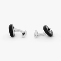 Cable Marine Link silver cufflinks with blue lapis CL5554-Cufflinks.com.sg