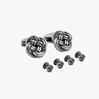 Celtic Knot stud set in sterling silver-Studs Set-Tateossian-Cufflinks.com.sg