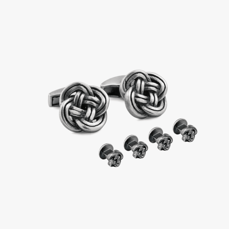 Celtic Knot stud set in sterling silver-Studs Set-Tateossian-Cufflinks.com.sg