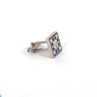 Checkerboard Blue and Black Cufflinks-Cufflinks.com.sg