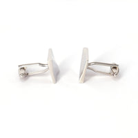 Classic Rectangle Silver Cufflinks with Detailing-Cufflinks.com.sg