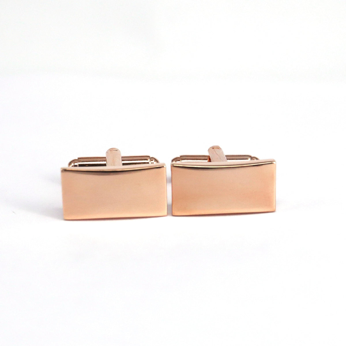 Classic Rose Gold Plain Rectangle Cufflinks M-Cufflinks.com.sg