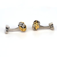 Classical Gold and Silver Tone knot Brass Cufflinks-Cufflinks.com.sg