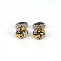 Classical Gold and Silver Tone knot Brass Cufflinks-Cufflinks.com.sg